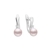 Cercei argint cu perle naturale roz pudra si cristale DiAmanti SK26100EL_L-G Cercei argint cu perle naturale roz pudra si cristale DiAmanti SK26100EL_L-G